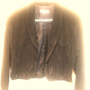 Fringed Black Leather jacket